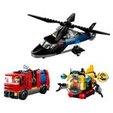 Spor35 LEGO City Helikopter, İtfaiye Kamyonu ve Denizaltı Karışımı 60462 Kız Erkek Çocuk Oyuncak Eğitici Oy