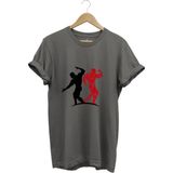 Sporcu Fitness Baskılı Gymregular Fit %100 Pamuk Bisiklet Yaka Premium Tişört - 2XL - Antrasit