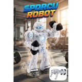 Sporcu Robot Işıklı Sesli Ve Hareketli Oyuncak – Dambıl Kaldıran Şınav Çeken Robot (24 Cm)