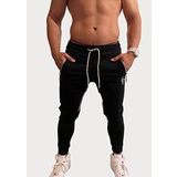 Sporcum Erkek SlimFit Dar Kalıp Manşet Paça Cepli Pamuklu Jogger Eşofman Altı – Comfort Serisi (SİYAH, M)