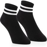 Sporfashion Erkek Siyah Soket Çorap Beyaz Çizgili - Standart
