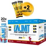 Sporfit Nutrition Unlimit Pre-Workout Amino Asit Tozu 20X100 Ml Shot Vişne Aromalı + 2 X Protein Kahve Hediyeli