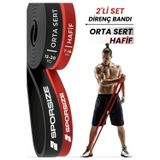 Sporsize 16 + 30 KG Power Loop Direnç Bandı Kas Geliştirme Fitness Crossfit Barfiks Lastiği