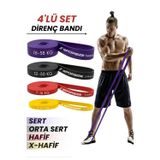 Sporsize 4'lü Direnç Bandı Seti 2.5 KG-38 KG Power Loop Fitness Crossfit Barfiks Lastiği