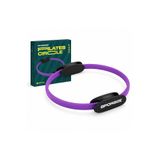 Sporsize Pilates Çemberi 35 cm, Konforlu Pedli Direnç Halkası, İç Bacak Kalça Karın Kol ve Göğüs Egzersiz Aleti, Evde Pilates ve Tüm Vücut Antrenmanı (Mor, 35 Cm)