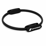 Sporsize Pilates Çemberi 35 cm, Konforlu Pedli Direnç Halkası, İç Bacak Kalça Karın Kol ve Göğüs Egzersiz Aleti, Evde Pilates ve Tüm Vücut Antrenmanı (Siyah, 35 Cm)