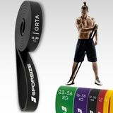 Sporsize Profesyonel Direnç Bandı Kas Geliştirme Lastiği Fitness Pilates Cross Training Bant Yoga Push Up Barfiks Bandı - Orta (12-30KG)