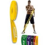 Sporsize Profesyonel Direnç Bandı Kas Geliştirme Lastiği Fitness Pilates Cross Training Bant Yoga Push Up Barfiks Bandı Tekli (Sarı, 2.5-7 KG)