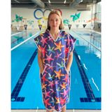 Sporsuit Stary Unisex Yüzücü Antrenman Havuz Kapüşonlu Arena Yaz Ve Kış Şampiyonaları Için Panço Havlu (S)