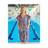 sporsuit Unisex Havlu Panço Yüzücü Yarış Antrenman Havuz ve Deniz İçin Kapüşonlu Bornoz, L, MOVAR, Çok Renkli, Unisex Yetişkin