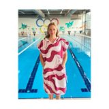 sporsuit Unisex Havlu Panço Yüzücü Yarış Antrenman Havuz ve Deniz İçin Kapüşonlu Bornoz, M, SERAL, Çok Renkli, Unisex Yetişkin