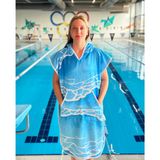 Sporsuit Velor Unisex Yüzücü Antrenman Havuz Kapüşonlu Arena Yaz Ve Kış Şampiyonaları Için Panço Havlu (L)