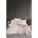 Sport Çizgili Nevresim Takımı Çift Kişilik Soft Line Bej - 200 x 220 cm