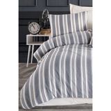 Sport Çizgili Nevresim Takımı Tek Kişilik Soft Line Antrasit - 200 x 220 cm