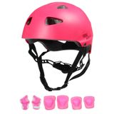 Sportaj Pembe Kız Çocuk Kaskı Spor Koruyucu Kask Dizlik Dirseklik Donanım Seti Kaykay Bisiklet Scooter Paten