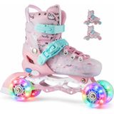 Sportaj Speedx Cat Profesyonel Çocuk Pateni Işıklı Silikon Tekerler Kadın Renkli Açık Pembe - 30 - 33