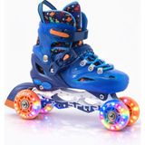 Sportaj Speedx Dino Profesyonel Çocuk Pateni Işıklı Silikon Tekerler Taşıma Çantalı - Mavi - 30 - 33