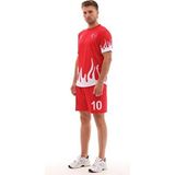 Sportech Forma Şort Takım Alevli Türkiye (Tek Kelime Isim Yazılır)-Xs - 2XL - Kırmızı