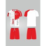 Sportech K0164 Türkiye Forma Takımı (Tek kelime isim ve numara yazılır) - Beyaz - Kırmızı