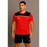 Sportech Kırmızı-Siyah Forma Takımı K0136 (TEK KELİME ISİM VE NUMARA YAZILIR) - Kırmızı - Siyah - XS