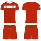 Sportech Kurt Motifli Yeni Nesil Türkiye-Azerbaycan Forma Takımı K0169 (Tek Kelime Isim ve Numara Yazılır) 152 - Kırmızı - 152 cm