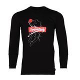 SPORTFACE SF-0006-8 BASKETBOL DESENLİ 2 UZUN KOLLU TİŞÖRT, Siyah, S
