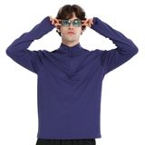 Sportive 25KE1015-MVI Mavi Boone Half-Zip Erkek Koşu T-Shirt