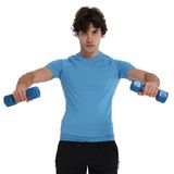Sportive 25KE1026-RMVI Mavi Yuma Slim Erkek Antrenman T-Shirt