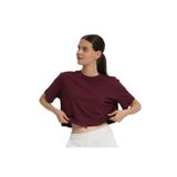 Sportive 25KK1034-BRD Bordo Sedona Cropped Kadın Günlük Stil T-Shirt
