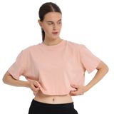 Sportive 25KK1034-PPMB Pembe Sedona Cropped Kadın Günlük Stil T-Shirt