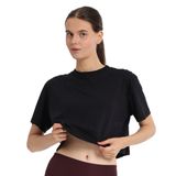 Sportive 25KK1034-SYH Siyah Sedona Cropped Kadın Günlük Stil T-Shirt
