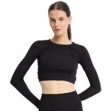 Sportive 25KK1045-SYH Siyah Mahave Cropped Top Kadın Antrenman T-Shirt