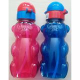 Sportive Plastik Figürlü İnce Pipetli 500 ml Kırmızı Matara
