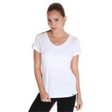 Sportive V Yaka Beyaz Kadın T-Shirt