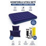 Sportlife Çift Kişilik Kamp Şişme Yatak Yastık Şişirme Pompa Seti