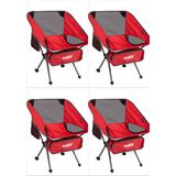 Sportlife Evolite Mini Kamp Sandalyesi 4-Lü Set - Haki - Kırmızı