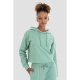 Sportoonline Lisa Oversize Açık Yeşil Crop Hoodie Açık Yeşil XL