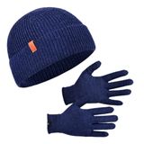Sportoonline Winter Set %70 Merino Yünü Termal Bere ve Eldiven 2'li Kış Seti - Lacivert S/M