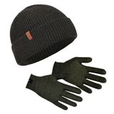 Sportoonline Winter Set %70 Merino Yünü Termal Bere ve Eldiven 2'li Kış Seti - Yeşil L/XL