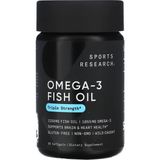 Sports Research Omega-3 Fish Oil Triple Strenght - 30 Softgels - 1250MG Fish Oil, 1055MG Omega-3 Supports Brain & Heart Health* Gluten Free Wild Caught - Abd Menşei