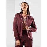 Sportswear Gel Woven Full Snap Closure Bordo Kadın Ceket