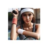SportyBand 2 Adet Beyaz Tenis Bileklik, Havlu Ter Bandı, Sporcu Bileklik.