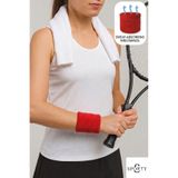 SportyBand Kırmızı Havlu Ter Bandı, Sporcu Bileklik. 2 Li