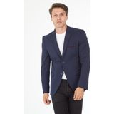 Sposo 5104 Dar Kalıp Örme Kumaş Lacivert Erkek Blazer Ceket - Koyu Lacivert - 50