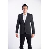 Sposo 5108 Dar Kalıp Yarım Astarlı Siyah Erkek Blazer Ceket - 58 - 001 Siyah