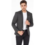 Sposo 5112 Dar Kalıp Örme Kumaş Siyah Erkek Blazer Ceket - 52 - 001 Siyah