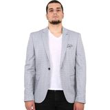 SPOSO 5127 Dar Kalıp Yarım Astarlı Koyu Gri Erkek Ceket - 50