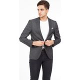 Sposo 5132 Dar Kalıp Yarım Astarlı Lacivert Erkek Blazer Ceket - 001 Siyah - 52