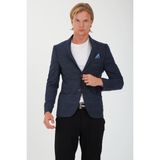 Sposo 5135 Dar Kalıp Kareli Antrasit Erkek Blazer Ceket - 52