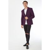 Sposo G-154 Dar Kalıp Örme Kumaş Mor Erkek Blazer Ceket - 46 - Açık Mor